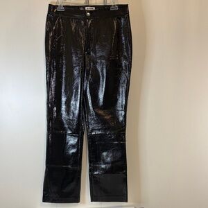Shiny Black Patent Faux Leather Pants